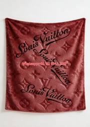 LV Scarlet Monogram Red LV Embossed Blanket IMG_3339